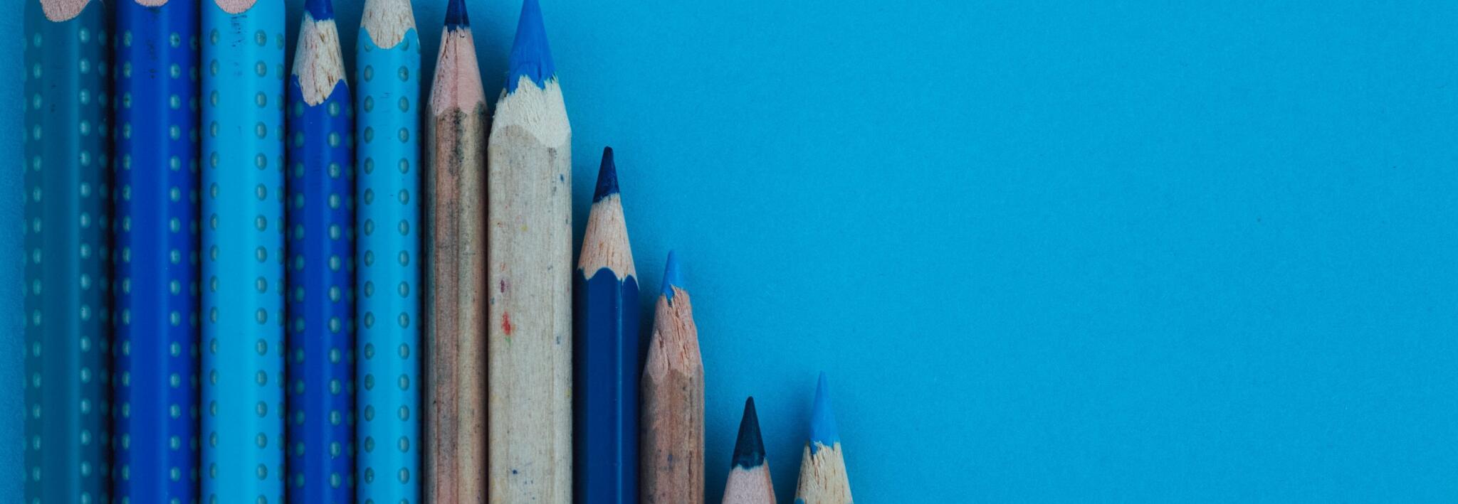Stifte blau